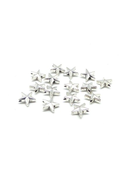 R-30 Perles étoile 12,2mm en métal argenté