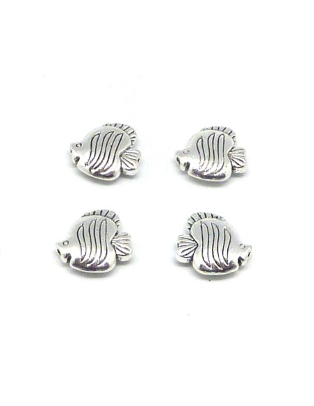 Perle poisson en métal argenté