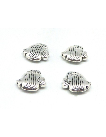 Perle poisson en métal argenté pas cher