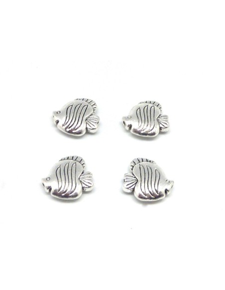 Perle poisson argenté en métal