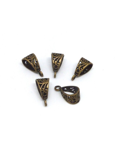 Bélière bronze en métal travaillé style ethnique
