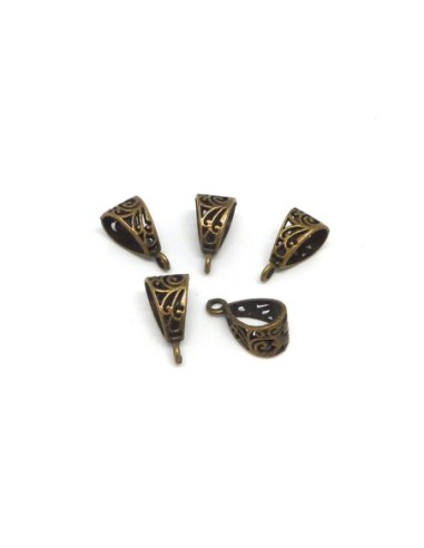 Bélière bronze en métal travaillé ajouré style ethnique