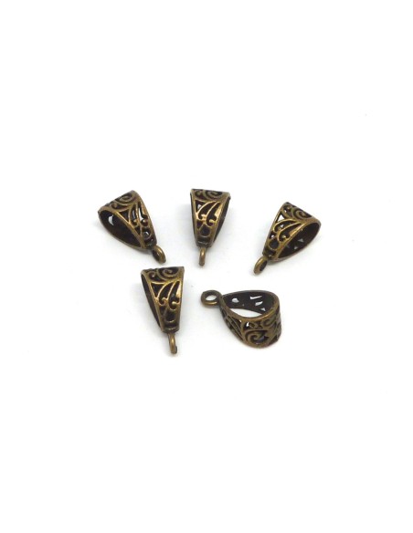 Bélière bronze en métal travaillé ajouré style ethnique