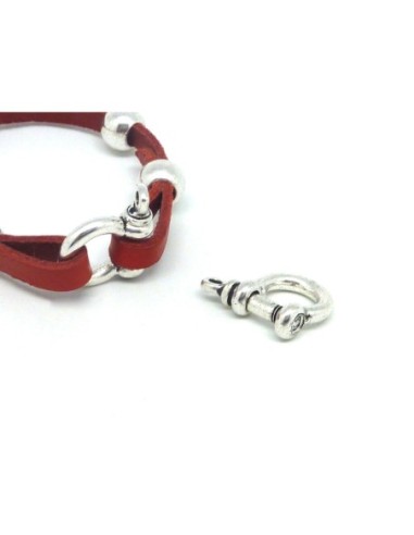 Manille en métal argenté