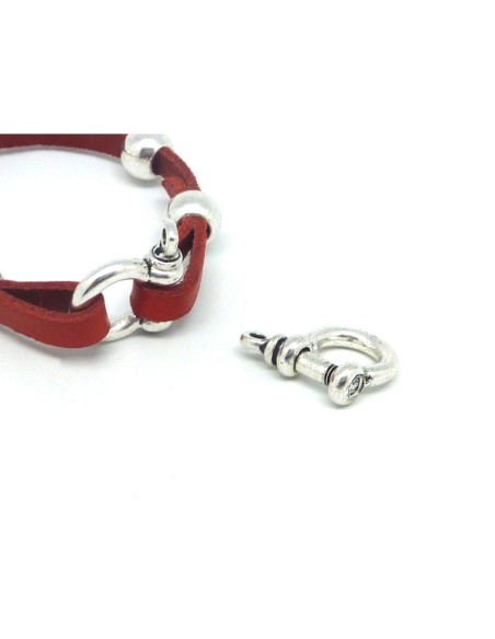 Manille en métal argenté