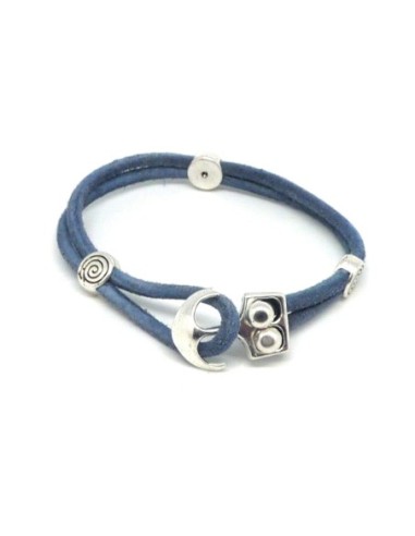 Fermoir ancre argenté en métal pour création bracelet homme