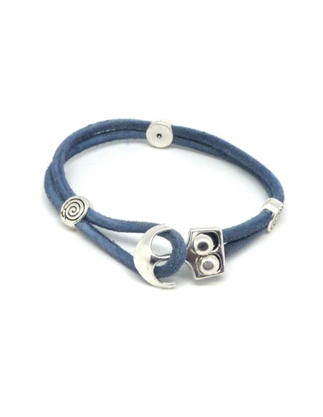 Fermoir ancre argenté en métal pour création bracelet homme