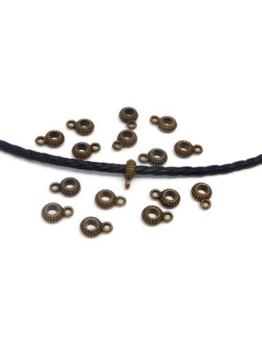 20 bélières en métal de couleur bronze pour...