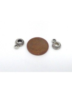 bélière en métal argenté pour cordon de 3mm 2
