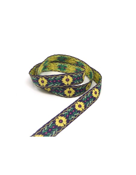 1,5m ruban ethnique tissé de largeur 14mm