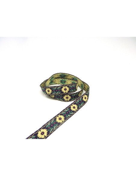 1,5m ruban ethnique tissé de largeur 14mm