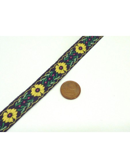 1,5m ruban ethnique tissé de largeur 14mm