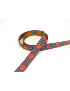 R-1,5m ruban ethnique tissé de largeur 14mm