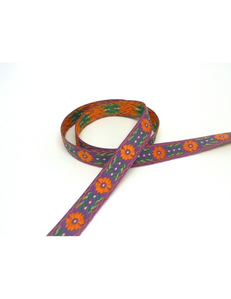R-1,5m ruban ethnique tissé de largeur 14mm