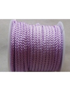 1m Cordon polyester 2mm de couleur parme, mauve brillant 2mm