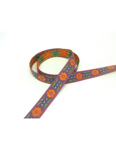 R-1,5m ruban ethnique tissé de largeur 14mm