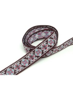 R-1m ruban ethnique tissé de largeur 16mm motif...