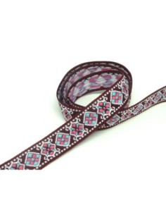R-1m ruban ethnique tissé de largeur 16mm motif... 2