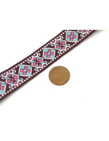 R-1m ruban ethnique tissé de largeur 16mm motif...
