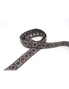 R-1,5m ruban ethnique tissé de largeur 16mm motif...