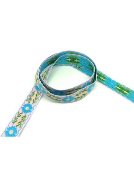 R-1,5m ruban ethnique tissé de largeur 14mm