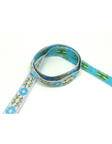 R-1,5m ruban ethnique tissé de largeur 14mm