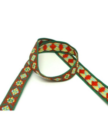 R-1,5m ruban ethnique tissé de largeur 16mm...