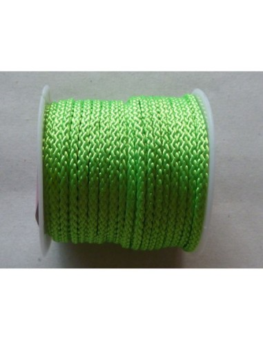 1m Cordon polyester 2mm de couleur vert fluo brillant 2mm