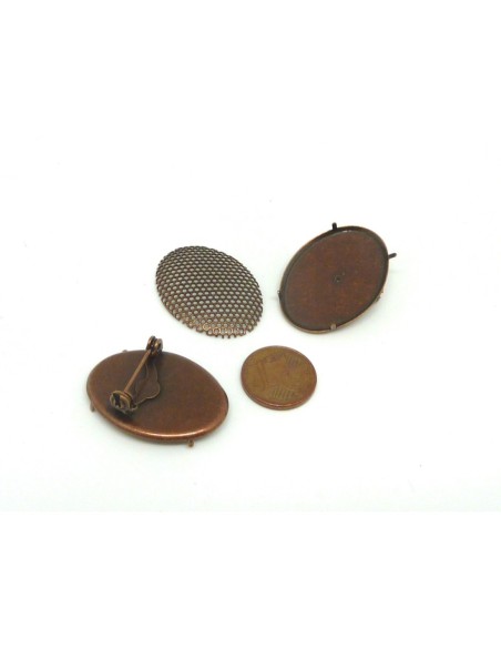 Broche à grille en métal de couleur cuivré