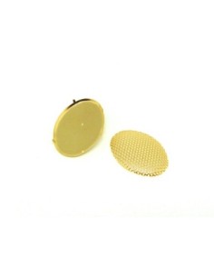 2 Supports broche ovale à grille 30mm em métal doré