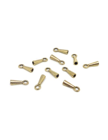 20 Embouts conique pour cordon de 2,5mm en métal doré pâle