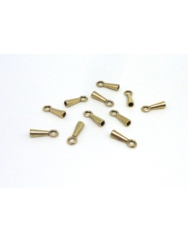 20 Embouts conique pour cordon de 2,5mm en métal doré pâle