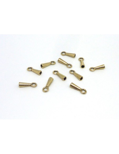 20 Embouts conique pour cordon de 2,5mm en métal doré pâle