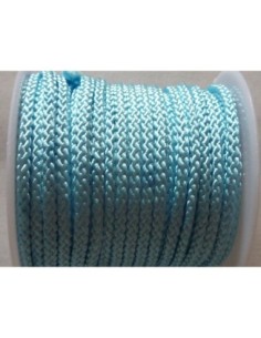 Cordon tressé tubulaire polyester bleu marine 11mm