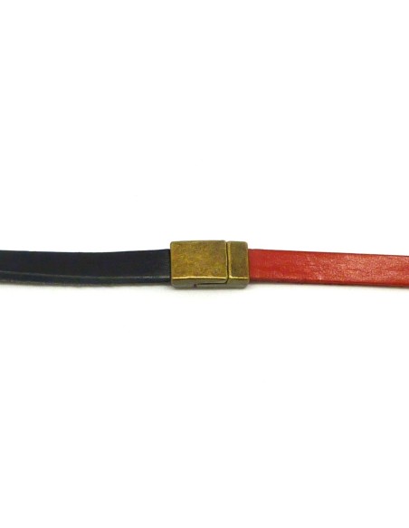 Fermoir aimanté pour lanière de 6mm en métal de couleur bronze
