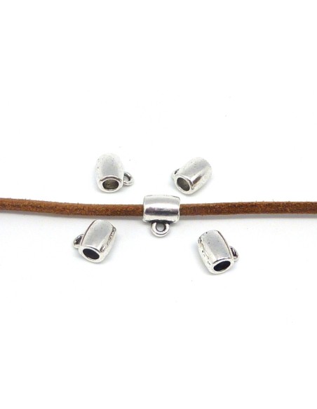 Bélières en métal argenté tube