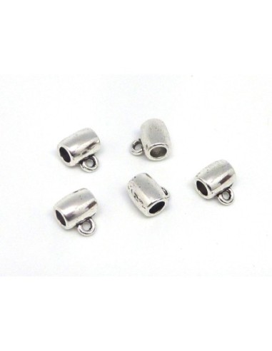 Attache breloque tube argenté