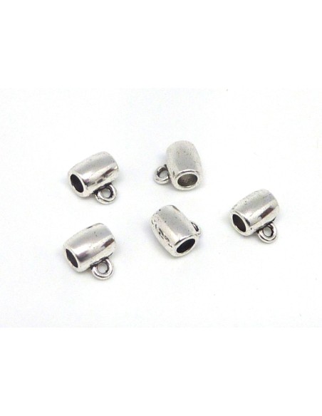 Attache breloque tube argenté