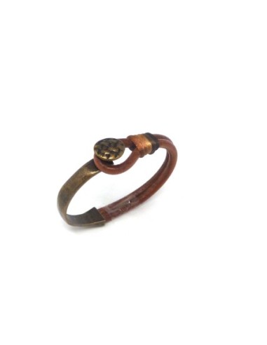 Fermoir crochet Demi jonc bronze