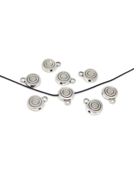 Bélières en métal argenté ronde