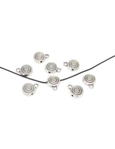 Bélières en métal argenté ronde