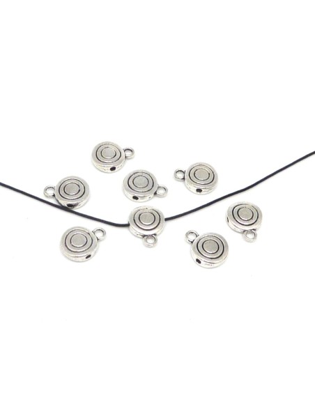 Bélières en métal argenté ronde