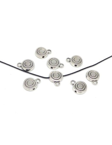 Bélières en métal argenté ronde