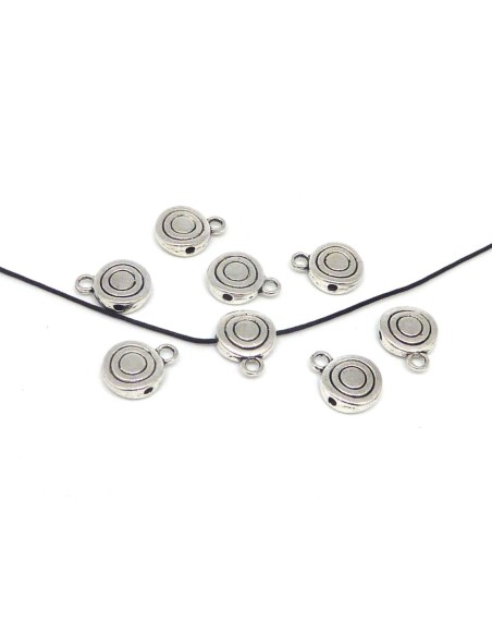 Bélières en métal argenté ronde