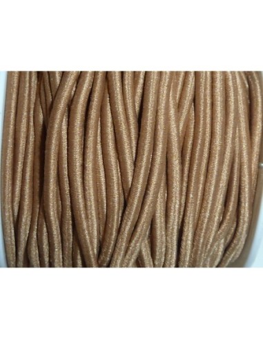 Elastique rond 2mm marron camel pour couture