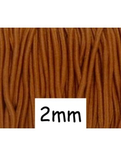 Elastique 2mm marron caramel pour bijoux