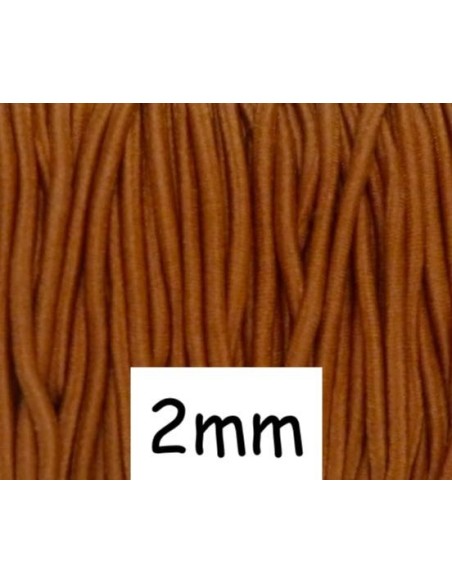Elastique 2mm marron caramel pour bijoux