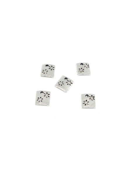 breloque sequin métal argente carré