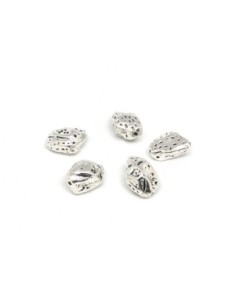 Perle galet argenté irrégulière