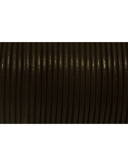Cordon cuir 2mm marron foncé